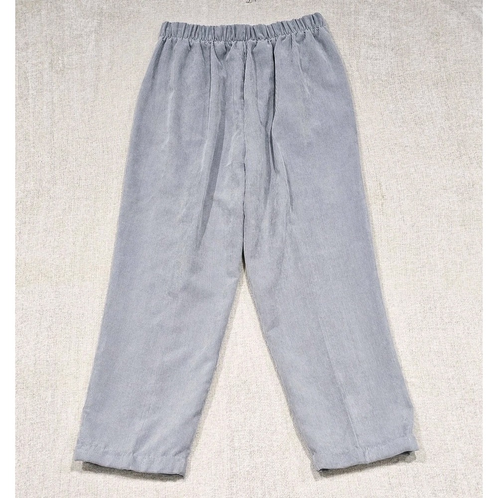 Adrian Delafield by Haband Pants Womens Size 14P Gray Corduroy Elastic Waist - Picture 2 of 6